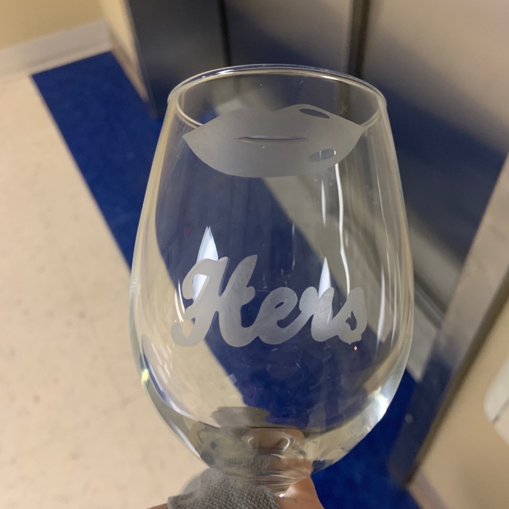 His and hers wine glasses